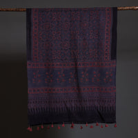 Blue - Ajrakh Block Printed Pure Woolen Stole