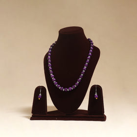 Purple - Handmade Wooden Beads GS Necklace Set 04
