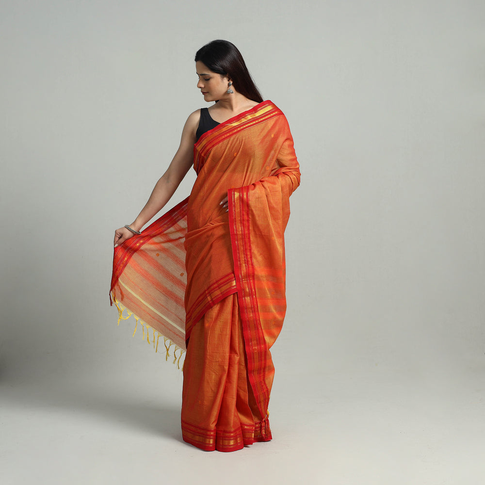 Mercerised Cotton Zari Border Dharwad Saree 19