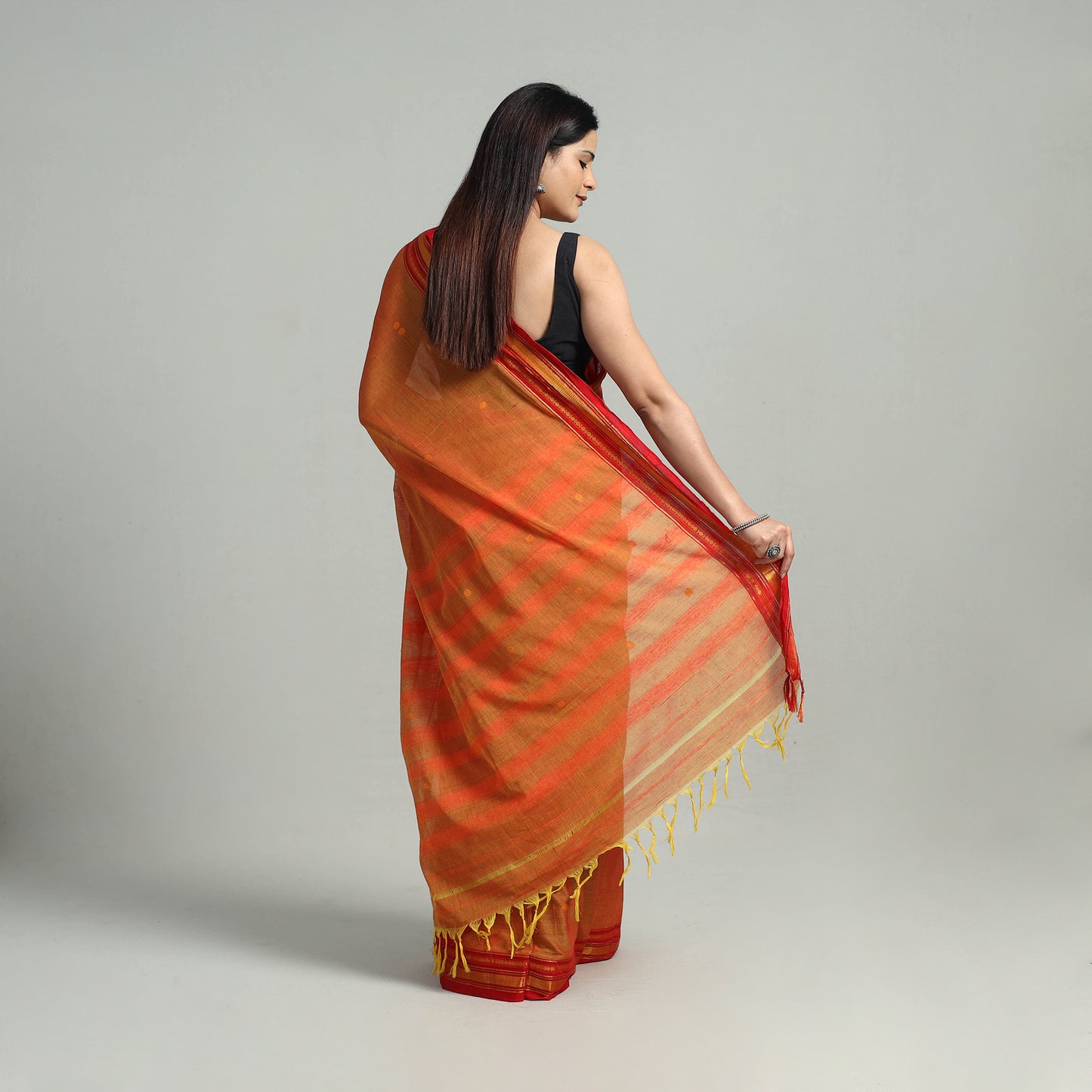 Mercerised Cotton Zari Border Dharwad Saree 19