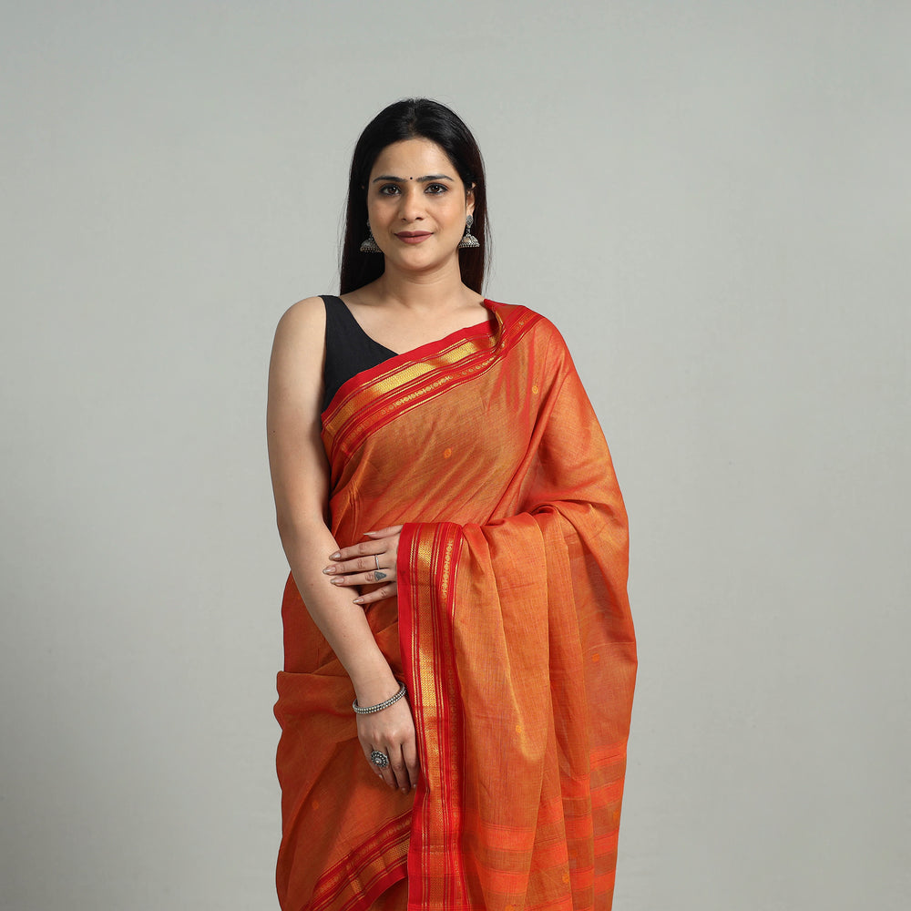 Mercerised Cotton Zari Border Dharwad Saree 19