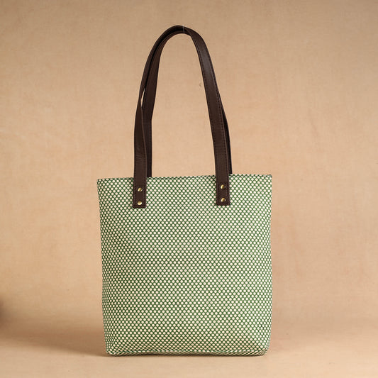 Green - Handcrafted Sanganeri Printed Leather Shoulder Bag