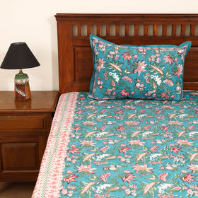 Sanganeri Hand Block Print Cotton Double Bedsheet Set (108 x 90 in) 19
