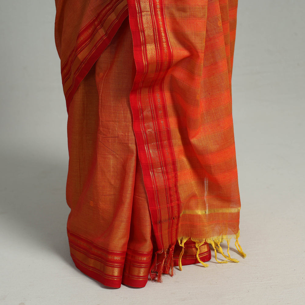 Mercerised Cotton Zari Border Dharwad Saree 19