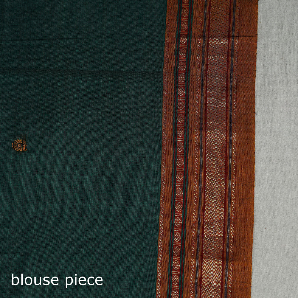 Green - Mercerised Cotton Zari Border Dharwad Saree 18