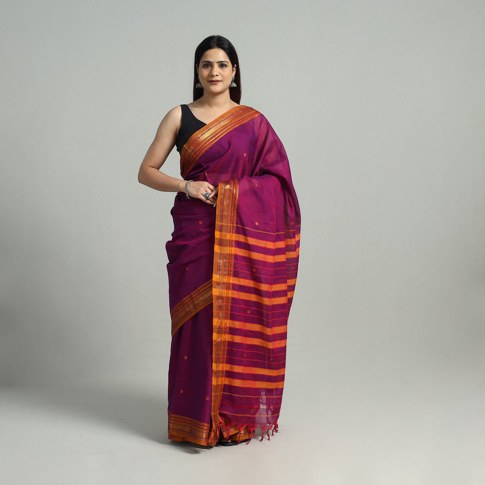 Mercerised Cotton Zari Border Dharwad Saree 20