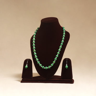 Green - Handmade Wooden Beads GS Necklace Set 08