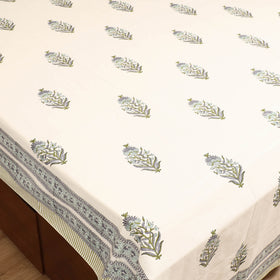 Sanganeri Hand Block Print Cotton Double Bedsheet Set (108 x 90 in) 20