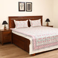 Sanganeri Hand Block Print Cotton Double Bedsheet Set (108 x 90 in) 21