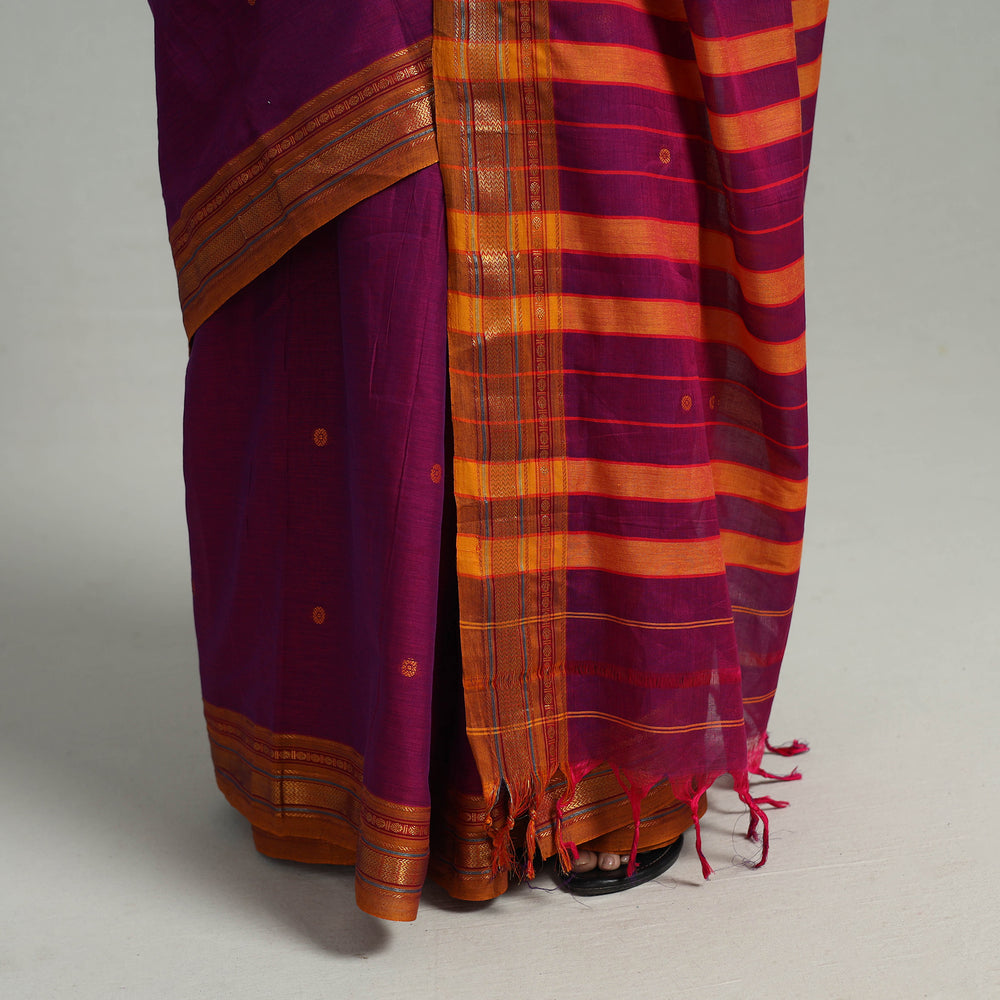 Mercerised Cotton Zari Border Dharwad Saree 20