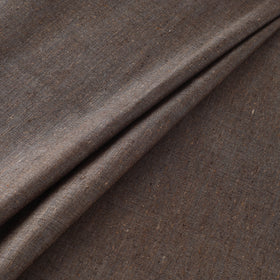 Brown - Vidarbha Tussar x Katia Silk Handwoven Plain Fabric 21