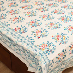 Sanganeri Hand Block Print Cotton Double Bedsheet Set (108 x 90 in) 22