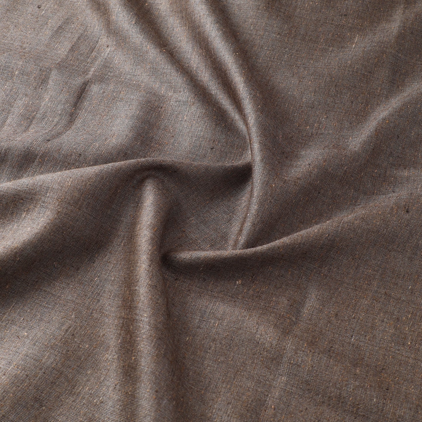Brown - Vidarbha Tussar x Katia Silk Handwoven Plain Fabric 21
