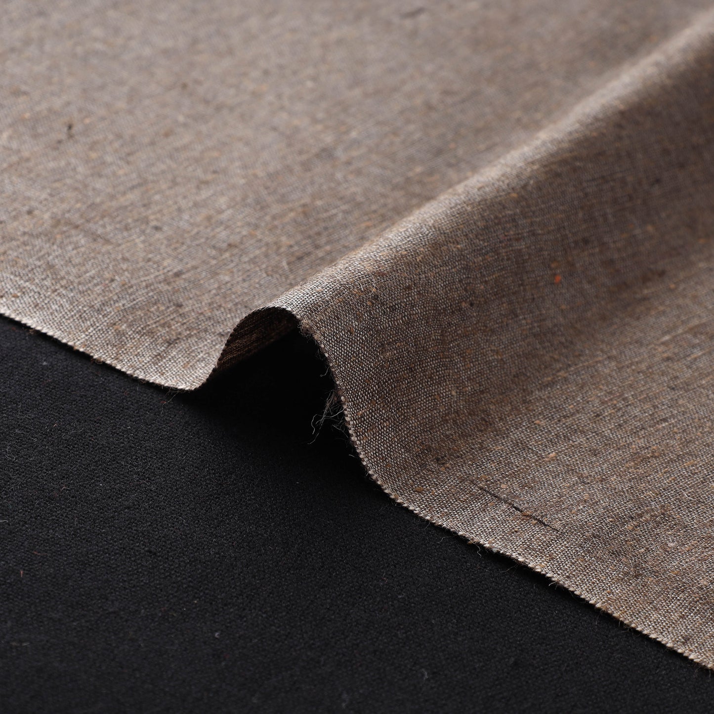 Brown - Vidarbha Tussar x Katia Silk Handwoven Plain Fabric 21