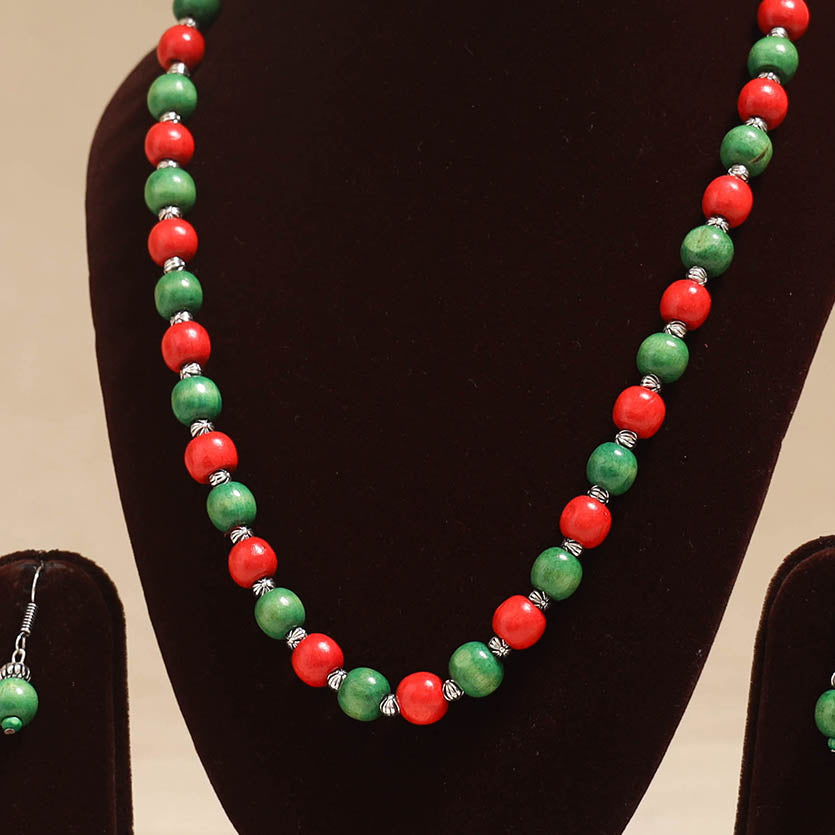 Multicolor - Handmade Wooden Beads GS Necklace Set 11