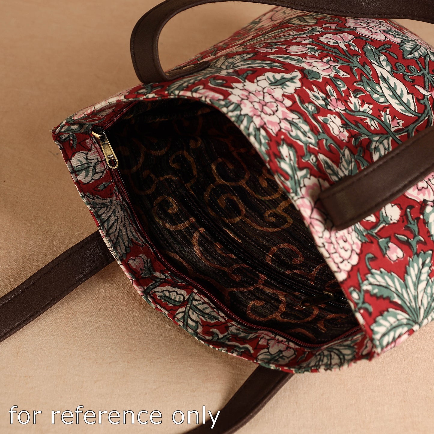Yellow - Handcrafted Sanganeri Printed Leather Shoulder Bag