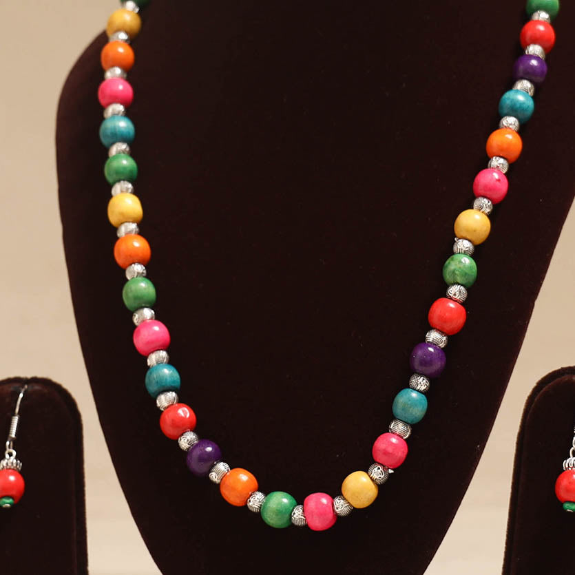 Multicolor - Handmade Wooden Beads GS Necklace Set 12