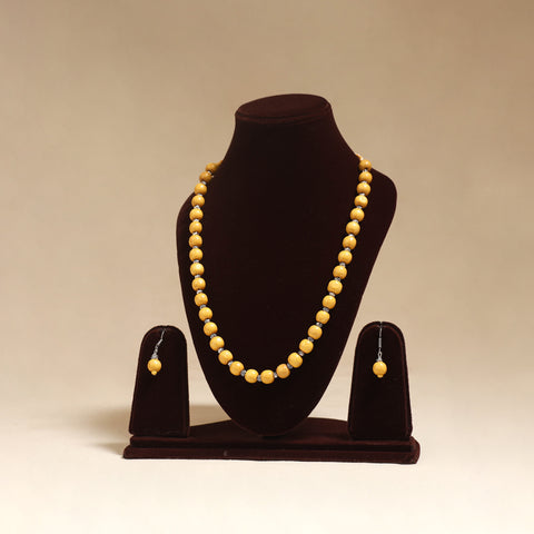 Yellow - Handmade Wooden Beads GS Necklace Set 13