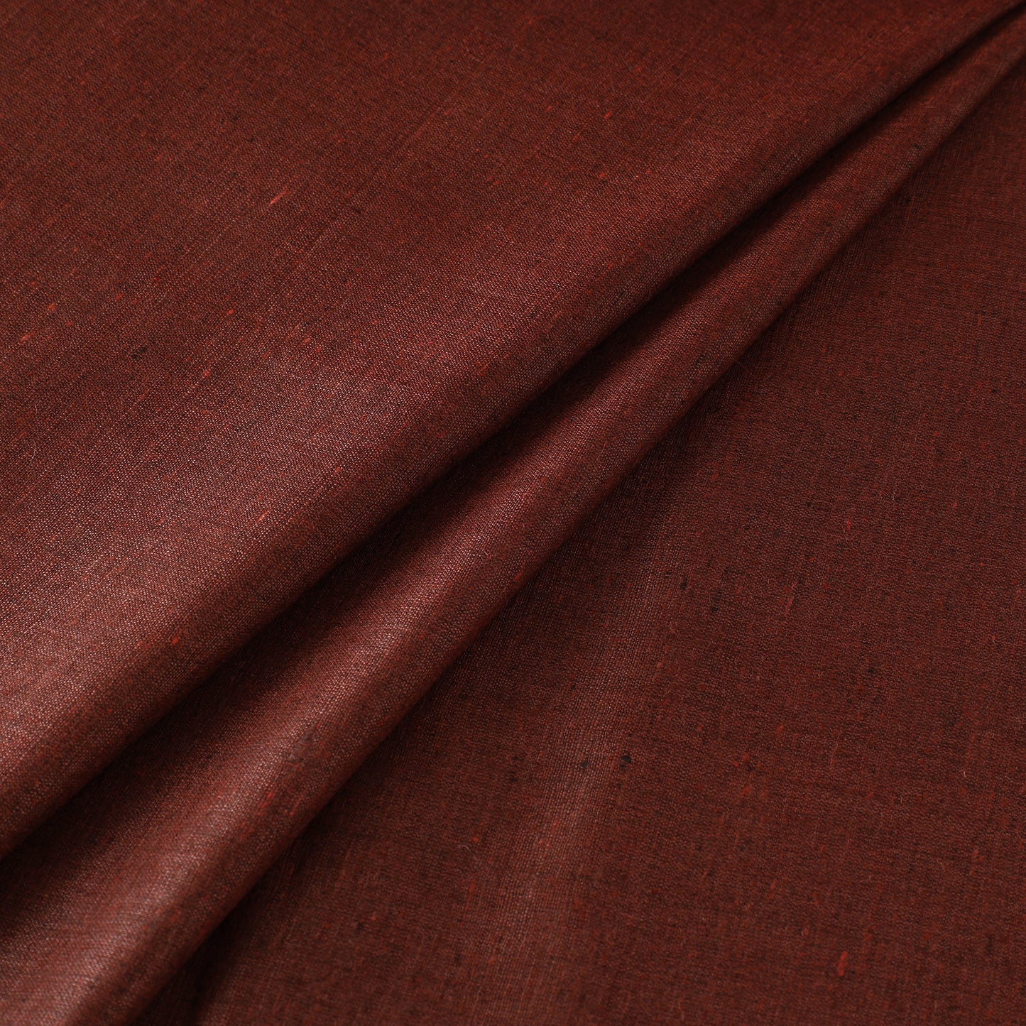 Brown - Vidarbha Tussar x Katia Silk Handwoven Plain Fabric 19