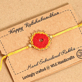Hand Embroidered & Felt Work Sheesha Rakhi 