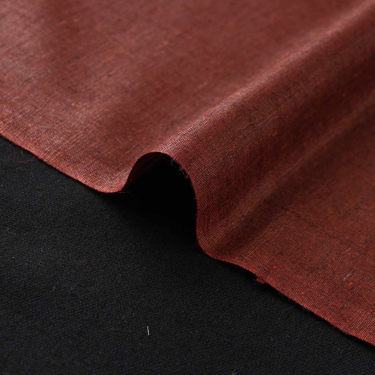 Brown - Vidarbha Tussar x Katia Silk Handwoven Plain Fabric 19