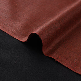 Brown - Vidarbha Tussar x Katia Silk Handwoven Plain Fabric 19