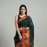 Mercerised Cotton Paithani Zari Border Dharwad Saree 23