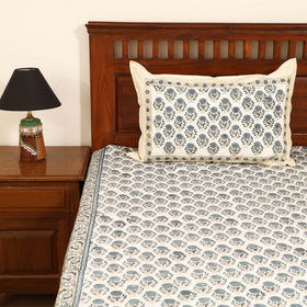 Sanganeri Hand Block Print Cotton Double Bedsheet Set (108 x 90 in) 26