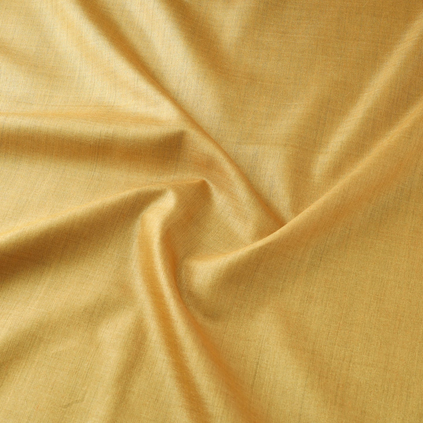 Yellow - Vidarbha Tussar x Muga Silk Handwoven Plain Fabric 17