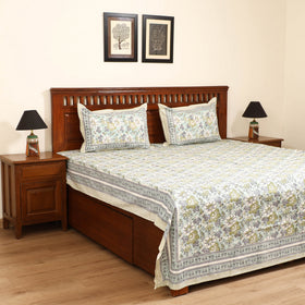 Sanganeri Hand Block Print Cotton Double Bedsheet Set (108 x 90 in) 27