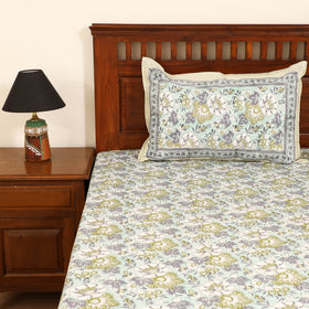 Sanganeri Hand Block Print Cotton Double Bedsheet Set (108 x 90 in) 27