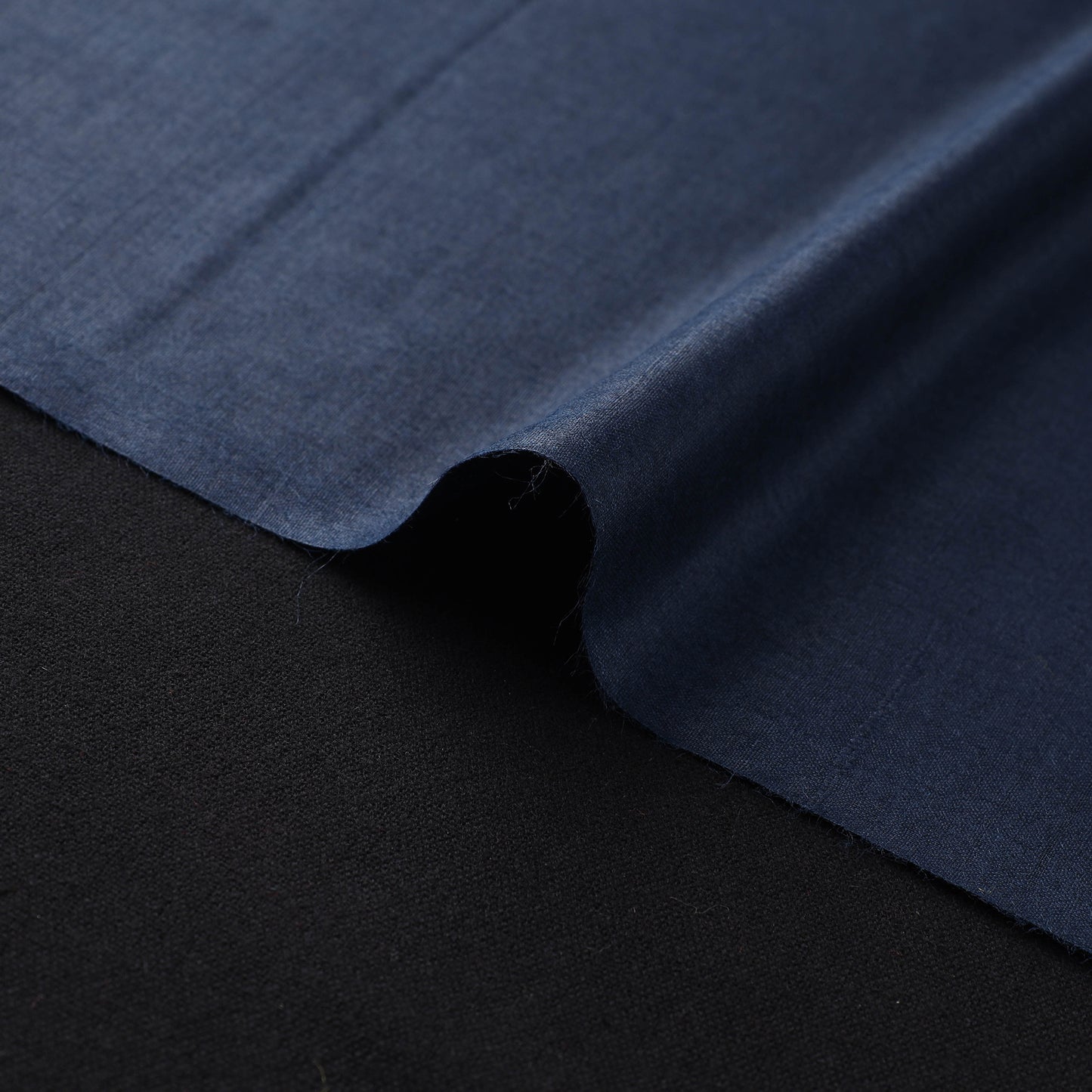 Blue - Vidarbha Tussar x Muga Silk Handwoven Plain Fabric 16