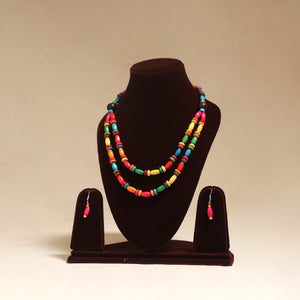 Multicolor - Handmade Wooden Beads Double Layered Necklace Set 17