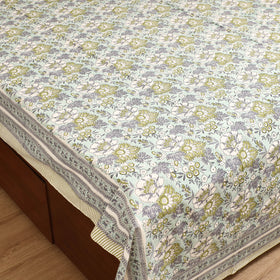 Sanganeri Hand Block Print Cotton Double Bedsheet Set (108 x 90 in) 27