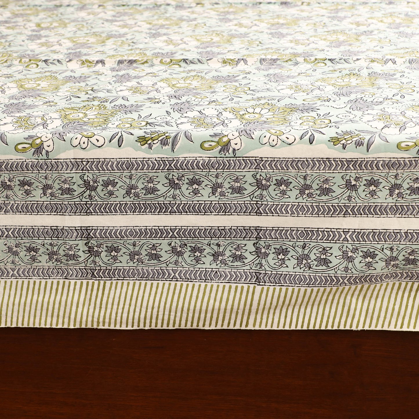 Sanganeri Hand Block Print Cotton Double Bedsheet Set (108 x 90 in) 27