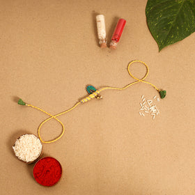  Radha Morpankh - Hand Embroidered & Felt Work Rakhi & Lumba Set 