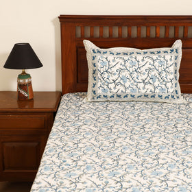Sanganeri Hand Block Print Cotton Double Bedsheet Set (108 x 90 in) 28