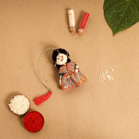  Radha Morpankh - Hand Embroidered & Felt Work Rakhi & Lumba Set 