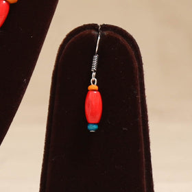 Red - Handmade Wooden Beads Double Layered Necklace Set 18