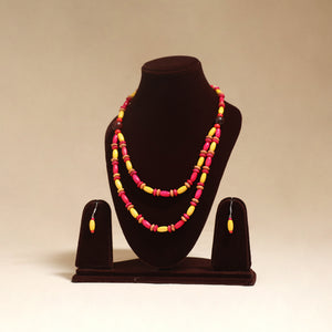 Multicolor - Handmade Wooden Beads Double Layered Necklace Set 19