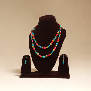 Multicolor - Handmade Wooden Beads Double Layered Necklace Set 20