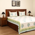 Sanganeri Hand Block Print Cotton Double Bedsheet Set (108 x 90 in) 29