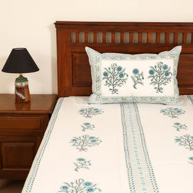 Sanganeri Hand Block Print Cotton Double Bedsheet Set (108 x 90 in) 30