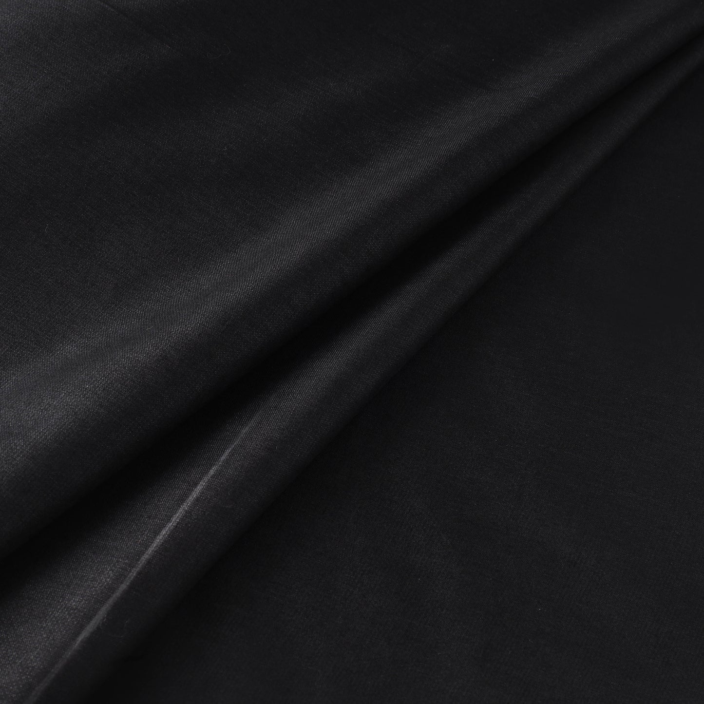 Black - Vidarbha Tussar Silk Handwoven Plain Fabric 11