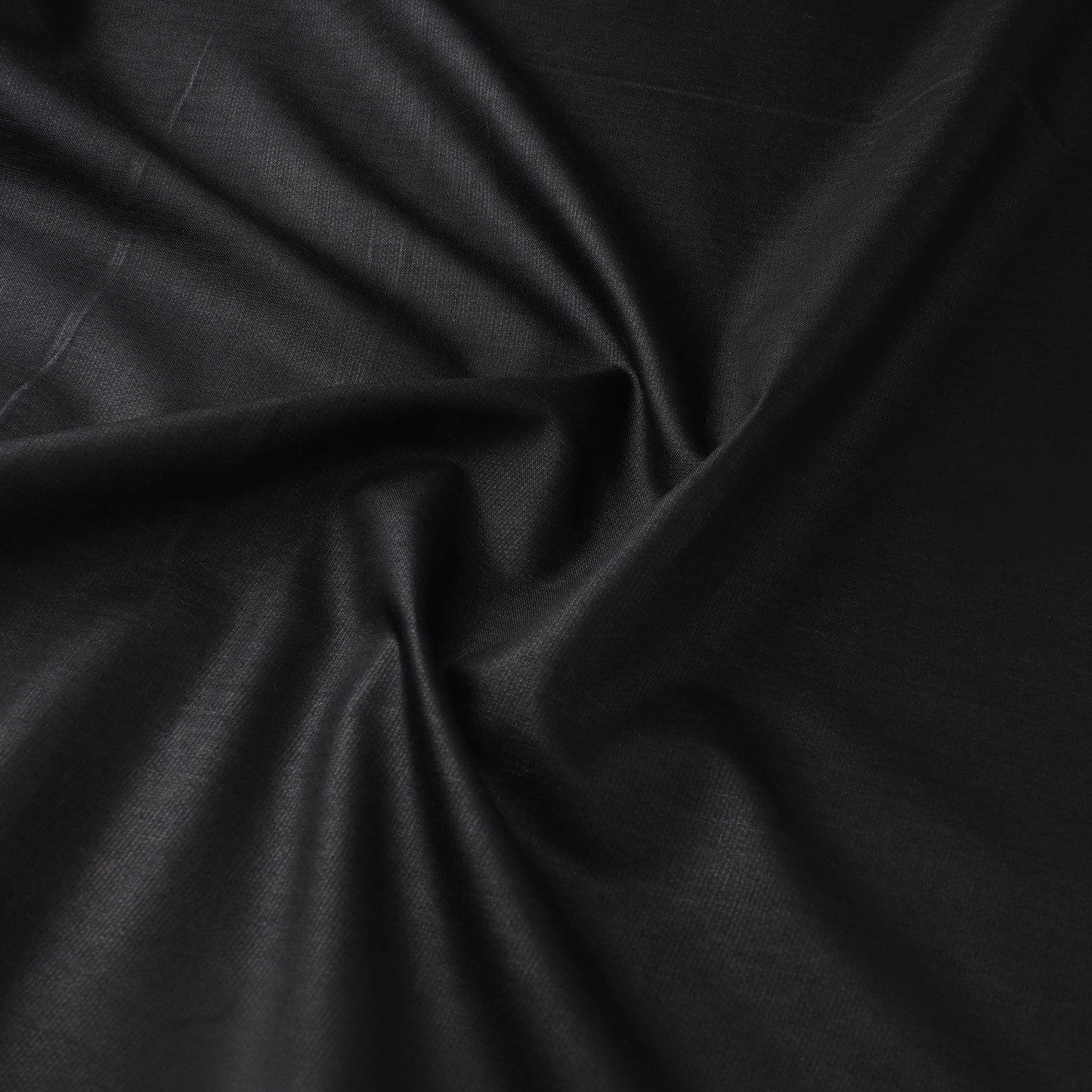 Black - Vidarbha Tussar Silk Handwoven Plain Fabric 11