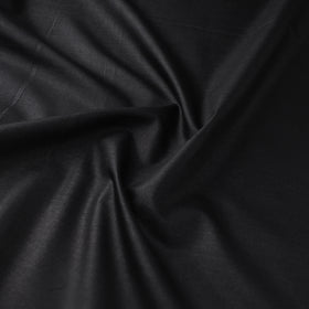 Black - Vidarbha Tussar Silk Handwoven Plain Fabric 11