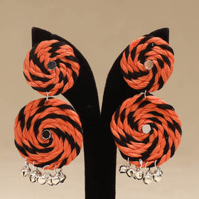 Orange - Ishita Ghungroo Work Thread Earrings