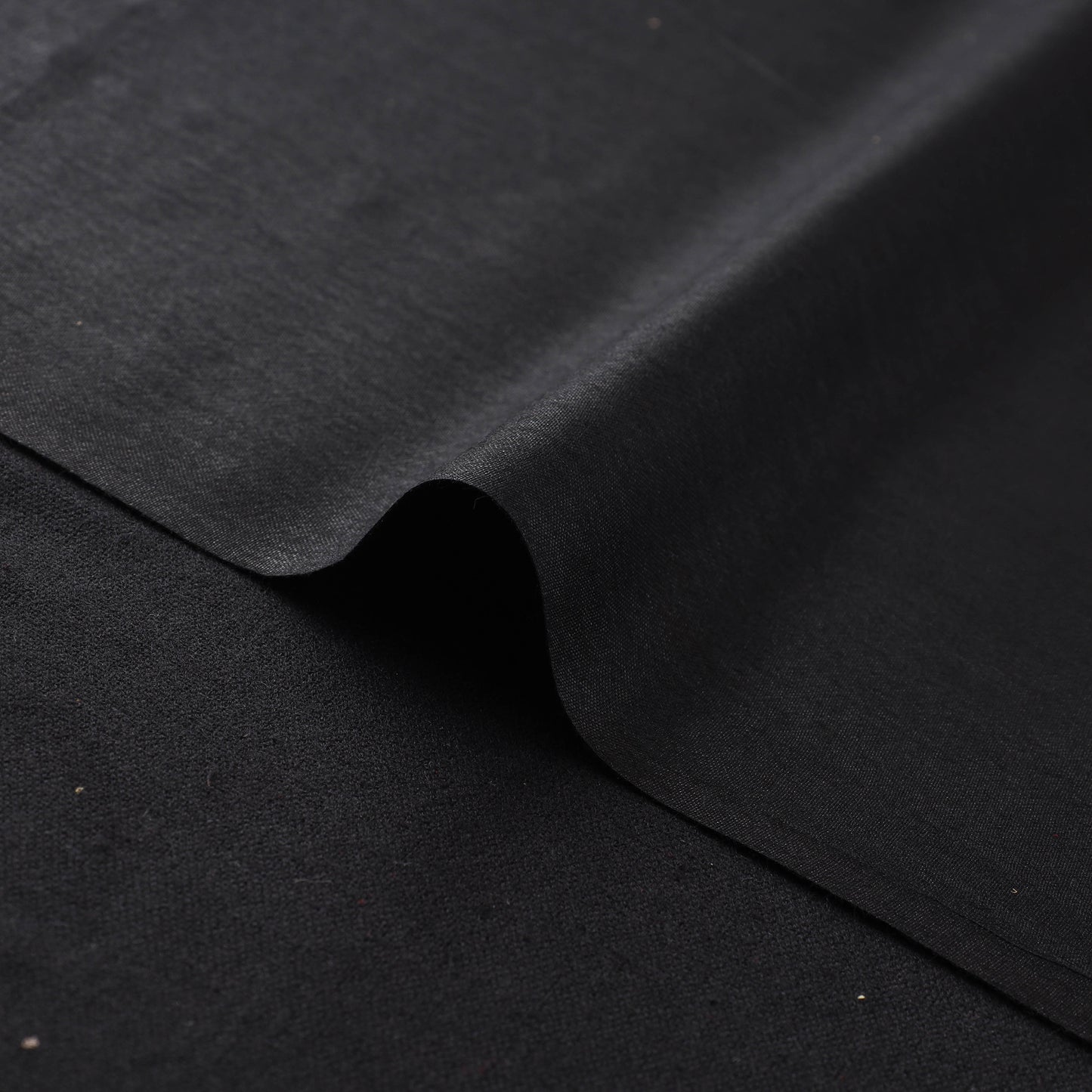 Black - Vidarbha Tussar Silk Handwoven Plain Fabric 11