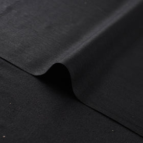 Black - Vidarbha Tussar Silk Handwoven Plain Fabric 11