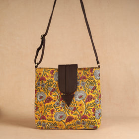  Handcrafted Sanganeri Printed Leather Sling Bag 